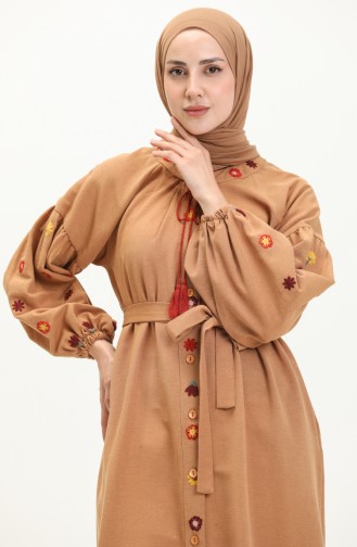 Lange Tunika mit Stickerei 24Y8898-04 Senf 24Y8898-04