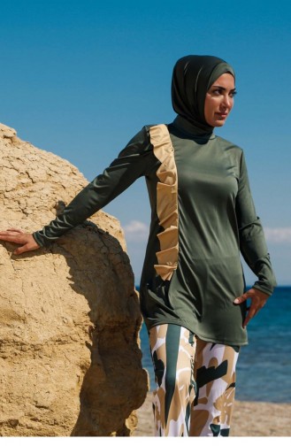 Maillot de Bain Hijab Khaki 1930