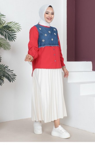 Red Overhemdblouse 14540