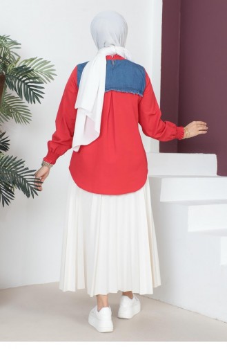 Red Overhemdblouse 14540