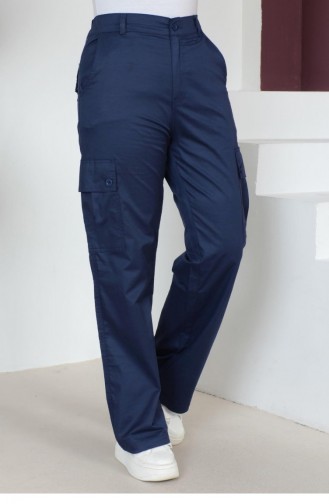 Beli Lastikli Bol Paça Pantolon Saks 6071