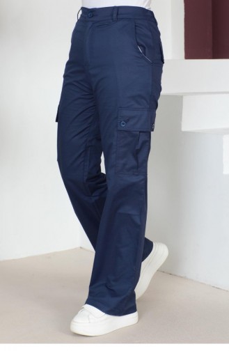 Beli Lastikli Bol Paça Pantolon Saks 6071