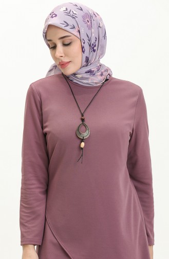 Kolyeli Tunik Pantolon İkili Takım 0704-02 Lila