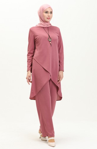  Necklace Two Piece Suit  0704-03 Dusty Rose 0704-03