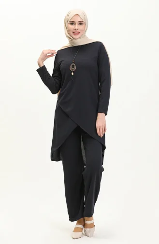 Necklace Two Piece Suit 0704-11 Navy Blue 0704-11