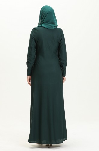 Robe Avec Poche 0665-01 Vert Emeraude 0665-01