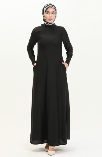 Robe avec Poche 0665-03 Noir 0665-03