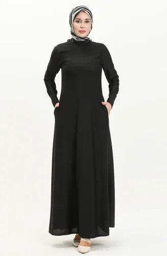 Robe avec Poche 0665-03 Noir 0665-03
