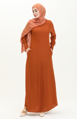 Pocketed Dress 0665-05 Brick Red 0665-05