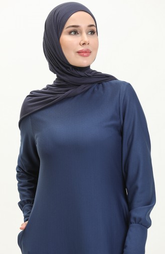 Robe avec Poche 0665-07 İndigo 0665-07