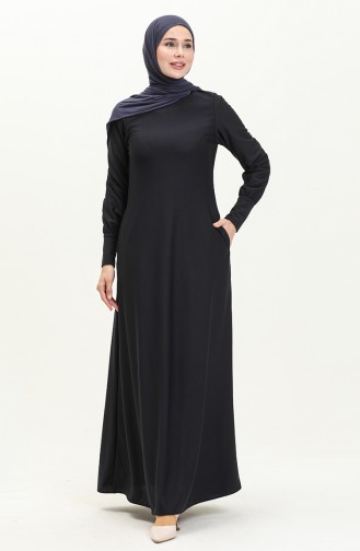 Navy Blue İslamitische Jurk 0665-09