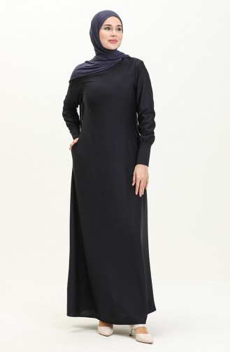 Navy Blue İslamitische Jurk 0665-09