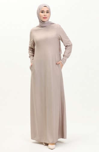 Robe avec Poche 0665-11 Beige 0665-11