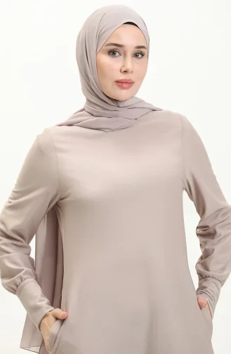 Robe avec Poche 0665-11 Beige 0665-11
