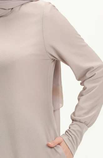 Robe avec Poche 0665-11 Beige 0665-11