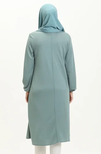 Longue Tunique Avec Collier 2727-01 Vert Noisette 2727-01