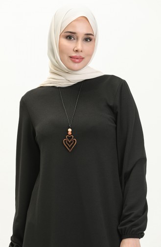 Longue Tunique Avec Collier 2727-02 Noir 2727-02