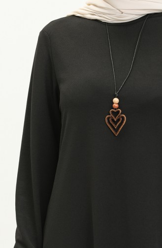 Longue Tunique Avec Collier 2727-02 Noir 2727-02