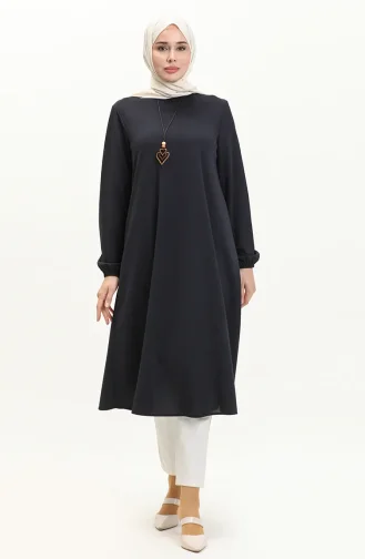 تونيك طويل بقلادة  2727-03 كحلي  2727-03