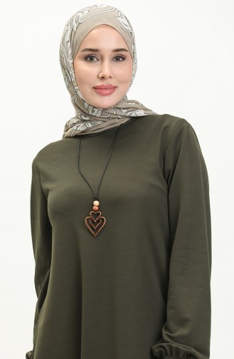 Longue Tunique Avec Collier 2727-11 Khaki 2727-11