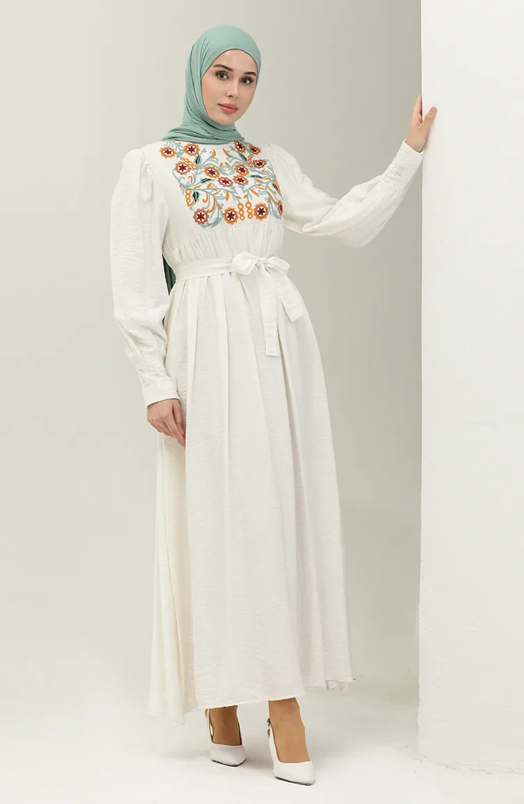 White İslamitische Jurk 5513