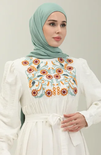 White İslamitische Jurk 5513