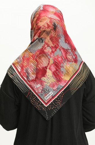 Soft Cotton Scarf 13230-05 Black Fuchsia 13230-05