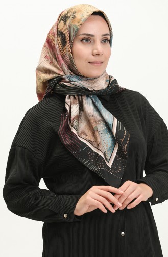 Soft Cotton Scarf 13230-08 Black Milky Coffee 13230-08