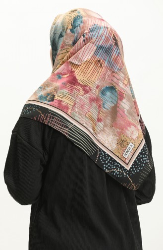 Soft Cotton Scarf 13230-08 Black Milky Coffee 13230-08