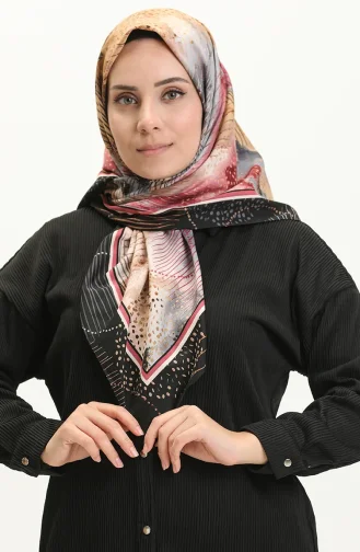 Weicher Baumwollschal 13230-10 Schwarz Rose 13230-10