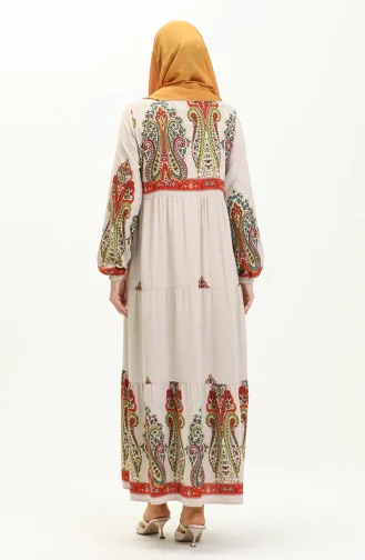 Gemustertes Viskosekleid 4073-03 Stein 4073-03
