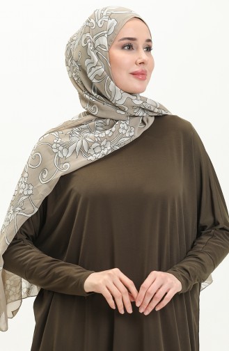 Khaki İslamitische Jurk 4334-02