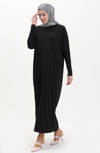 Fledermausärmeliges Sandy Kleid 4334-03 Schwarz 4334-03