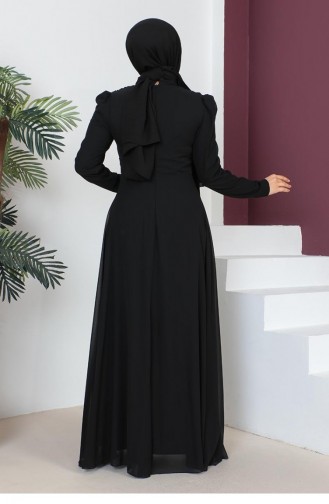 Schwarz Hijab-Abendkleider 6076SMR.SYH