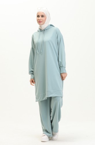 Hooded Tracksuit Set 0057-02 Mint Blue 0057-02