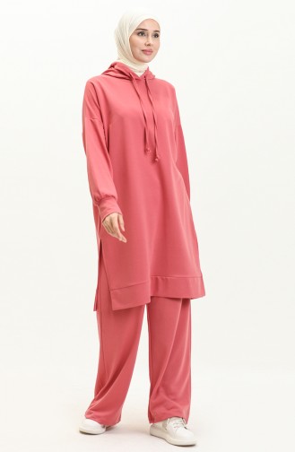 Hooded Tracksuit Set 0057-03 Dusty Rose 0057-03
