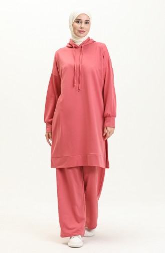 Hooded Tracksuit Set 0057-03 Dusty Rose 0057-03