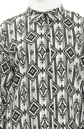 Viscose Fabric Patterned Tunic Trousers Double Suit 24Y2011-02 Black 24Y2011-02