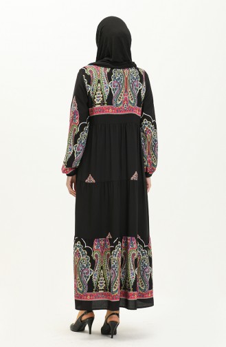 Printed Viscose Dress 4073-01 Black 4073-01