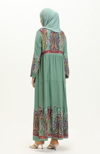 Printed Viscose Dress 4073-02 Green 4073-02