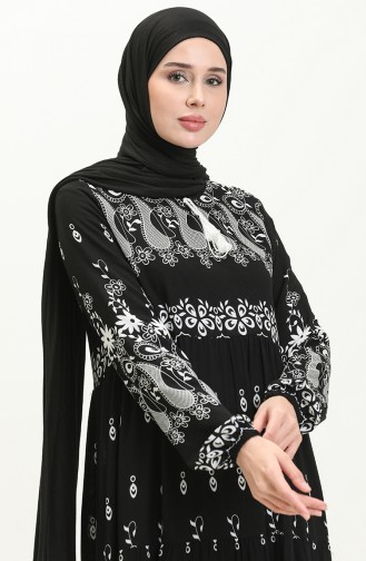 Robe Viscose à Motifs 4107-02 Noir 4107-02