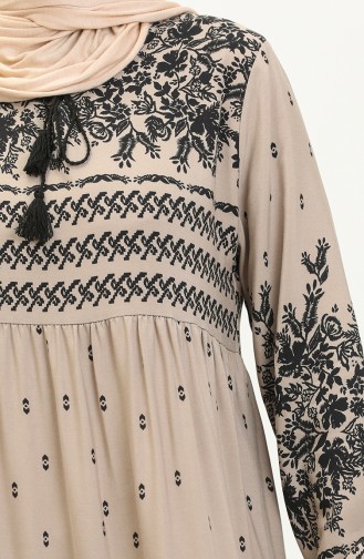 Gemustertes Viskosekleid 4112-01 Nerz 4112-01