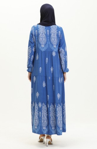 Printed Viscose Dress 4113-05 Saxe 4113-05