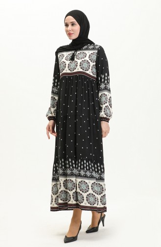 Printed Viscose Dress 4115-02 Black 4115-02