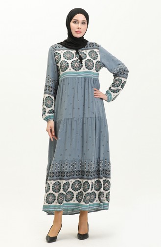 Printed Viscose Dress 4115-05 Gray 4115-05