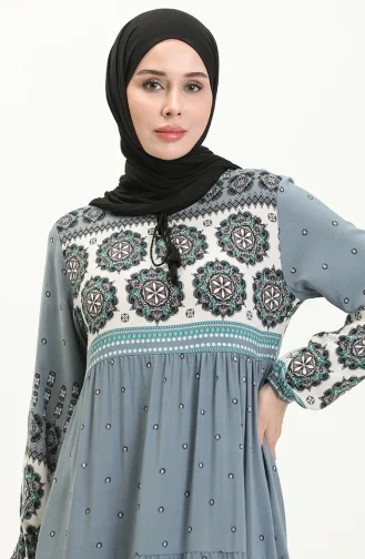 Robe en Viscose à Motifs 4115-05 Gris 4115-05