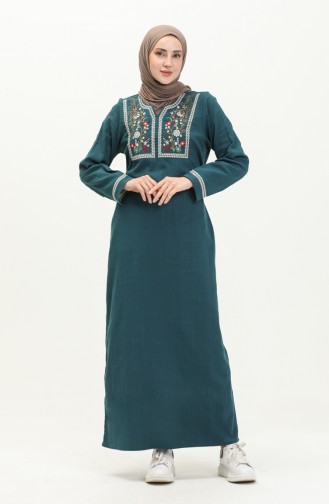 فستان مطرز من نسيج شيلة 6000-07 بترولي 6000-07