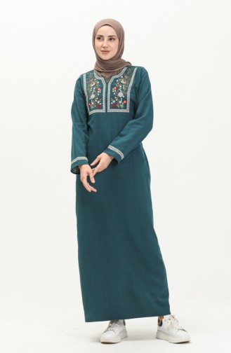 فستان مطرز من نسيج شيلة 6000-07 بترولي 6000-07