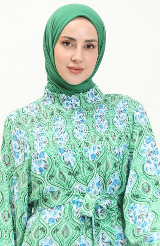 Robe Viscose à Motifs 5520-03 Vert Menthe 5520-03
