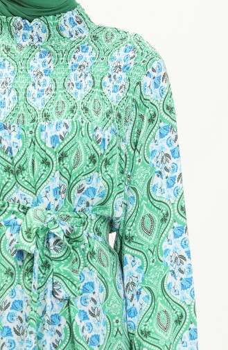 Robe Viscose à Motifs 5520-03 Vert Menthe 5520-03